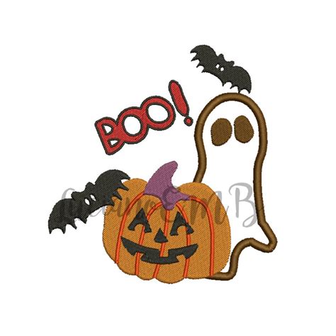 Halloween Boo Embroidery Design 9 Sizes 8 Formats Design Instant