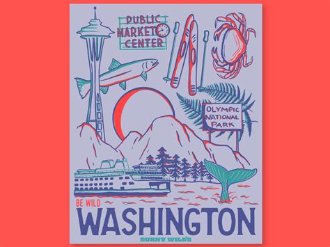 Washington State Poster- Digital Download - Burny Wild's