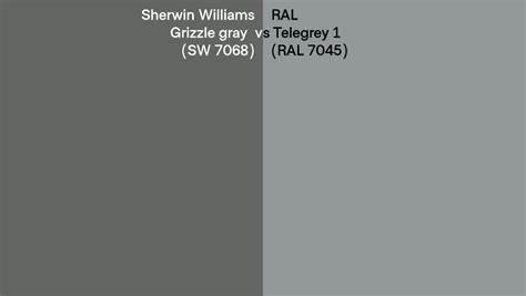 Sherwin Williams Grizzle Gray SW 7068 Vs RAL Telegrey 1 RAL 7045