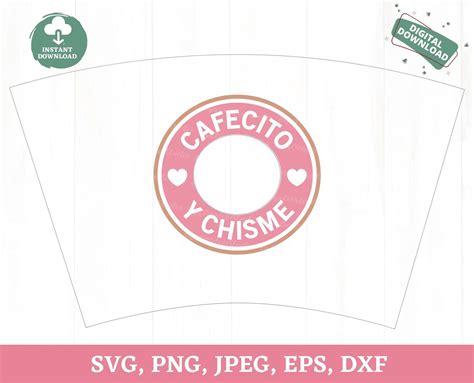 Cafecito Y Chisme Coffee Cup Wrap Svg Pan Dulce Border Coffee Etsy