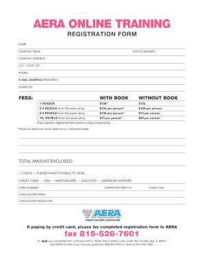 Fillable Online Aera Online Training Registrationform Name Company Name