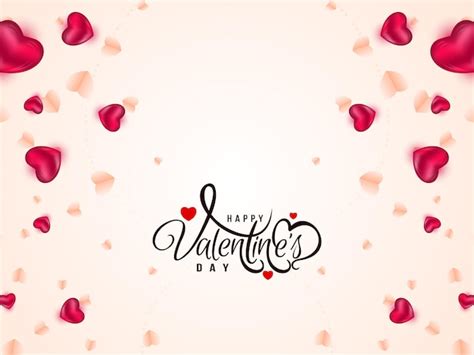 Free Vector Happy Valentines Day Elegant Background With Hearts Design