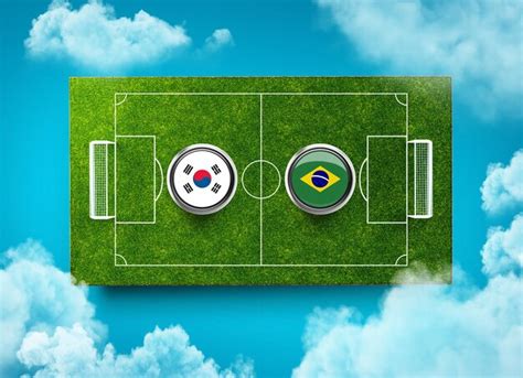 Premium Photo | Brazil vs south korea versus screen banner soccer ...