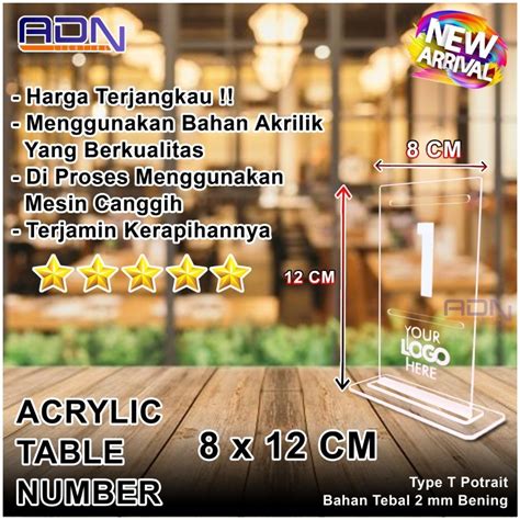 Jual Akrilik Nomor Meja Acrylic Tent Laser Acrylic Tent Table Cafe