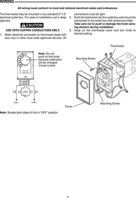 White Rodgers 1a66 641 Line Voltage Wall Thermostats Installation