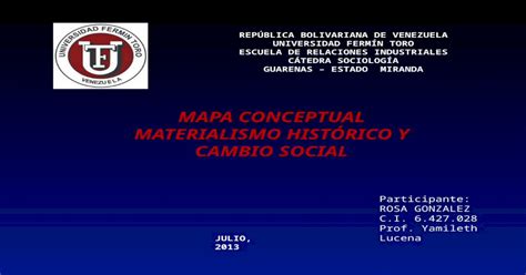 Mapa Conceptual Materialismo Histórico Y Cambio Social [pptx Powerpoint]