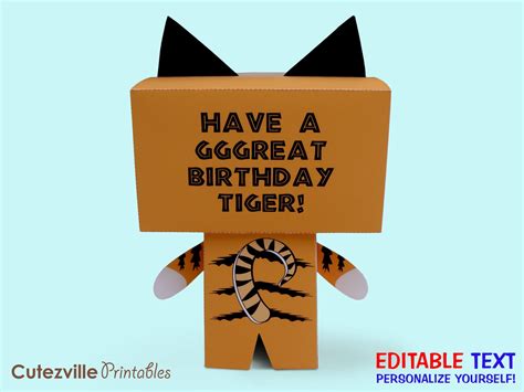 Cutezville Printables: Printable Tiger Gift/Treat Box