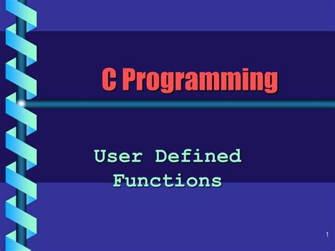 User Defined Functions Ppt