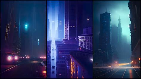 Premium Photo | Night city art wallpaper concept