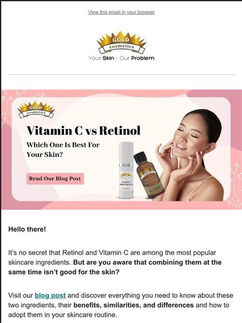 Gold Cosmetics Skin Care Vitamin C Vs Retinol Which One Should