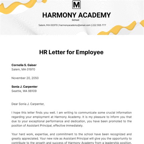 Free Hr Letter Templates And Examples Edit Online And Download