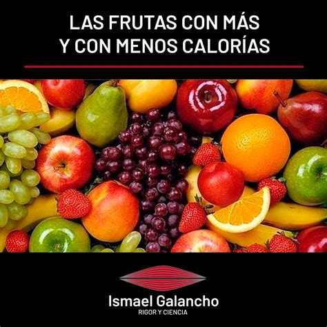 Las Frutas Con Más Y Con Menos Calorías Ismael Galancho