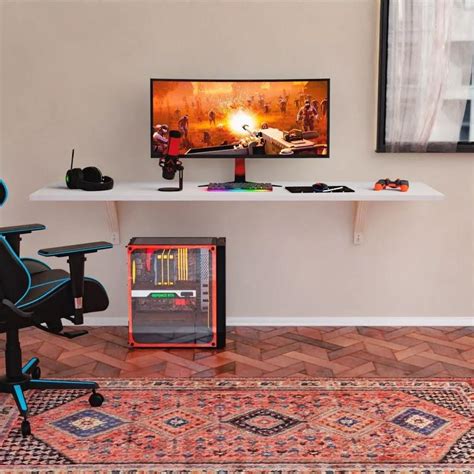 Mesa Estudos Jogos Suspensa Em Mdp Para Quarto Home Office Decoraset