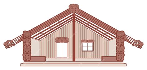 Premium Vector Nz Maori Marae Carved Meeting House