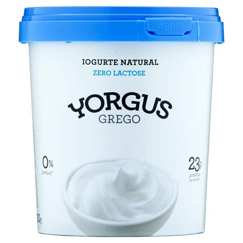 Iogurte Desnatado Grego Natural Zero Lactose Yorgus Pote G P O De