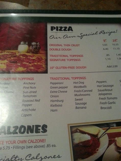 Menu At Ellsworth Pats Pizza Pizzeria Ellsworth 396 High St