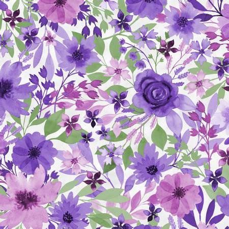 Purple And Green Flowers Are On A White Background With Pink Purple