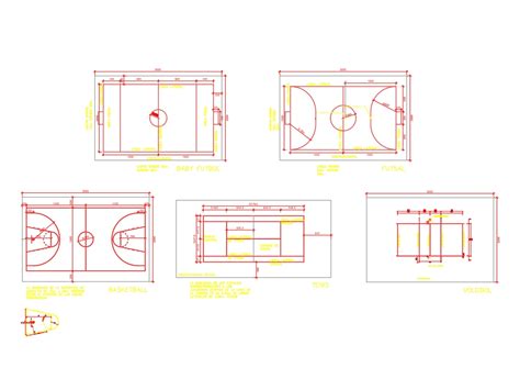 Multi quadras desportivas em AutoCAD Baixar CAD Grátis 89 79 KB