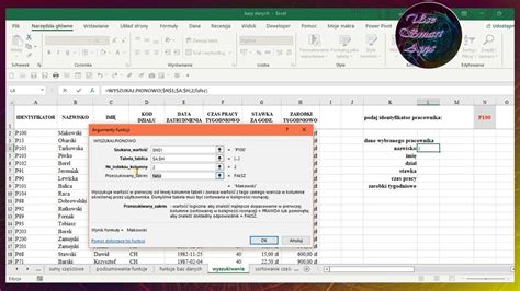 Bazy Danych W Excelu Cz Funkcja Wyszukaj Pionowo Youtube