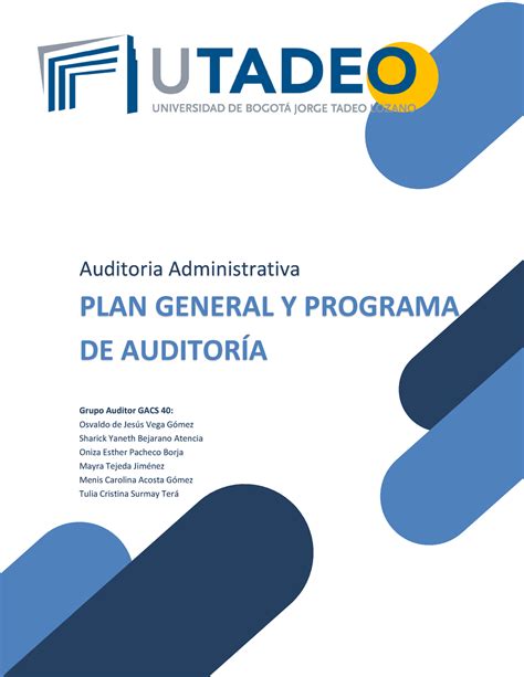 Plan General Y Programa De Auditoria Grupo Gacs Auditoria