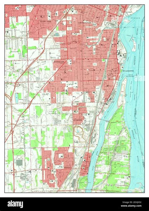 Wyandotte Michigan Map 1967 124000 United States Of America By