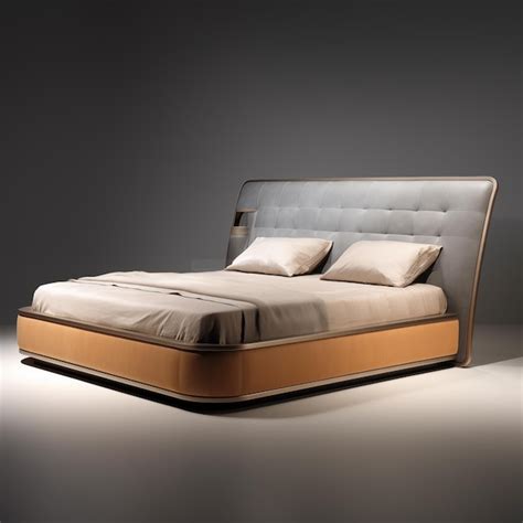 Premium AI Image | a bed with a grey headboard