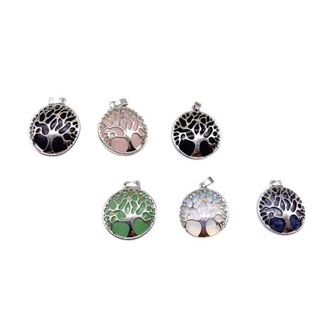 6 Pcs Pendentif Arbre Cristal Charmes Bijoux Perles Pour Bracelets EBay