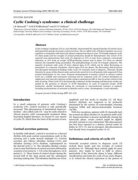 Pdf Cyclic Cushings Syndrome A Clinical Challenge Dokumentips