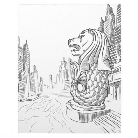 Landmarkmerlion Coloring Pages Sketches Coloring Pages Singapore Art