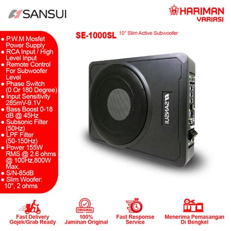 Jual Subwoofer Kolong Aktif Slim Sansui SE 1000SL 10 Inch Shopee