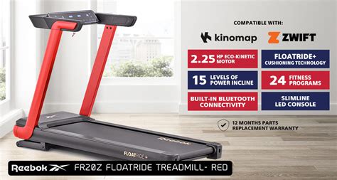 Reebok FR20z Floatride Treadmill Red 2 25 HP Motor 140 X 46cm Belt