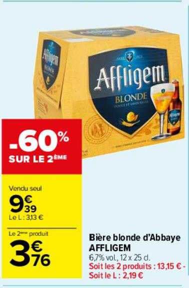 Promo Bi Re Blonde D Abbaye Affligem Chez Carrefour Drive Icatalogue Fr