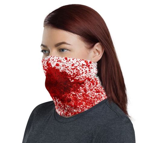 Funny Halloween Bloody Mask Gun Shot With Blood Splatter Face Mask