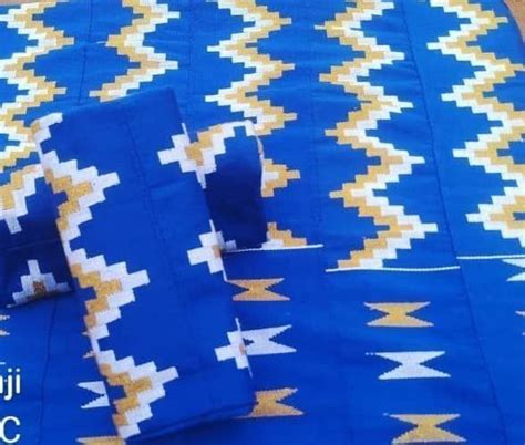 Blue Original Kente Kente For Traditional Wedding Handwoven Kente In