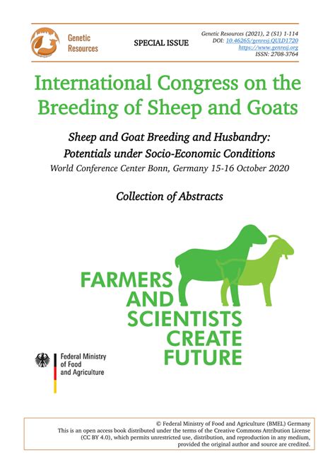 Pdf International Congress On The Breeding Of Sheep And Goats