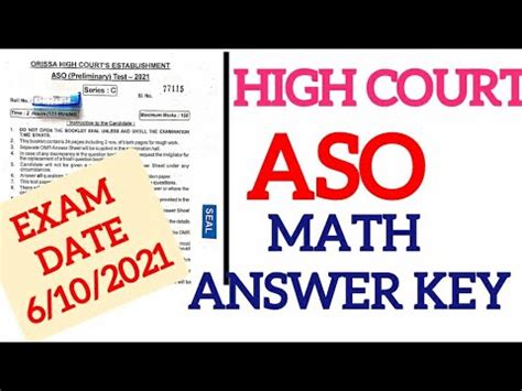 High Court Aso Math Answer Key High Court Aso Answer Key High