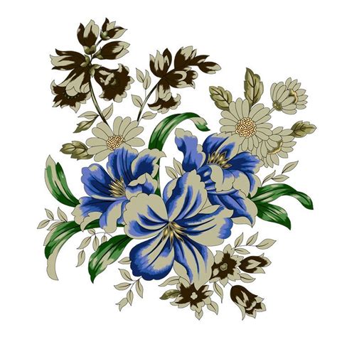 Цветочный орнамент. Floral ornament. PNG. | Digital flowers, Flower ...