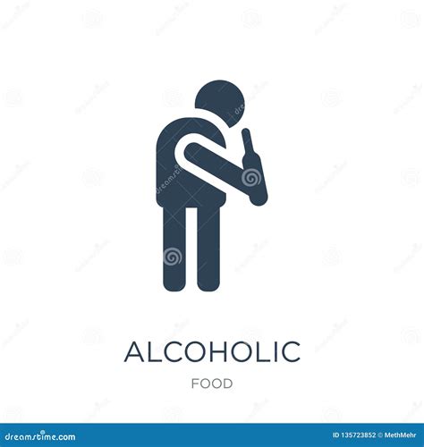 Alcoholic Icon In Trendy Design Style Alcoholic Icon Isolated On White