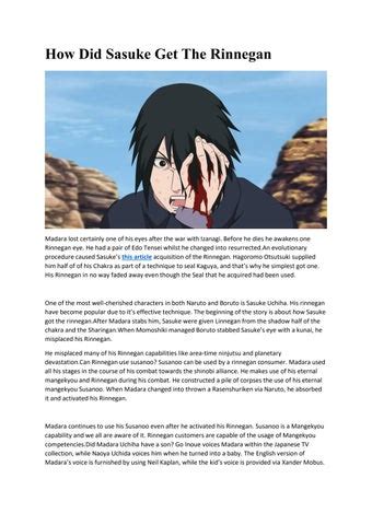 How Did Sasuke Get The Rinnegan by sasukeget - Issuu