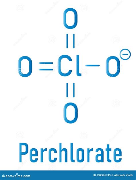 Perchloric Acid Superacid Molecule Skeletal Formula Royalty Free