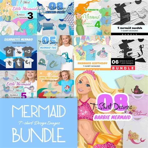 Barbie Mermaid Svg T Shirt Designs Bundle Masterbundles