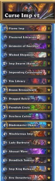 ViP On Twitter STANDARD Curse Imp Warlock Deck Played From Rank 5