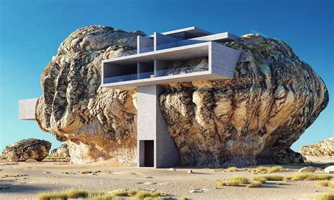 The ‘house Inside A Rock Concept Is Built Into A Rock Formation Cool