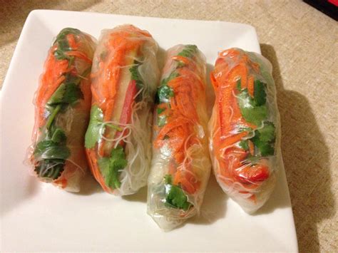 Homemade Vietnamese Rice Paper Rolls Food