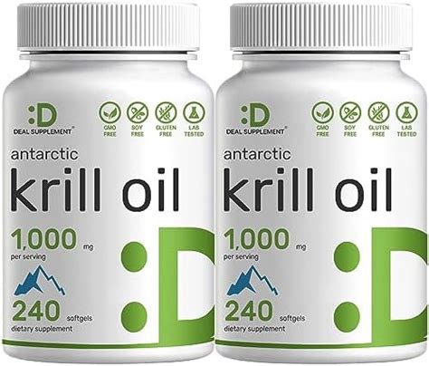 Amazon Horbaach Antarctic Krill Oil 1000mg 300 Softgel Capsules