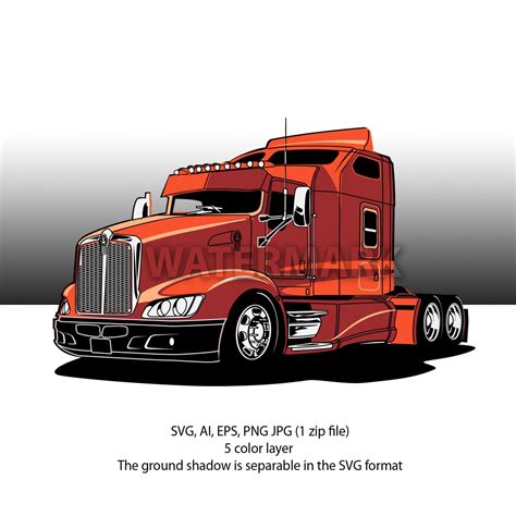 Semi Truck Kenworth T 660 Svg Ai Eps Png Color Layers Etsy