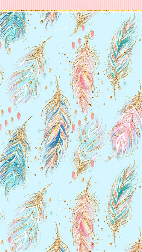 Phone Wallpapers Hd Cute Glitter Feathers Background By Bonton Tv