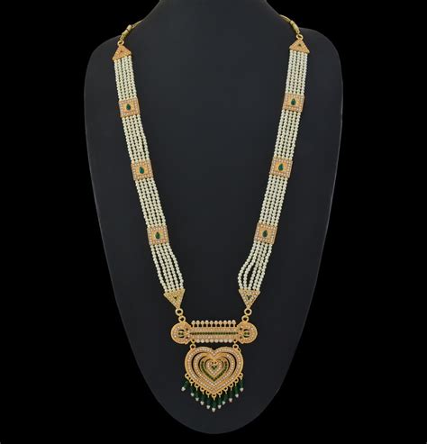 Buy Jewar Mandi Necklace Set Pearls Polki Grand Moti Rani Haar Ad Cz