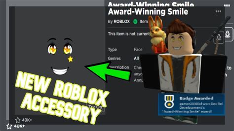 New Roblox Face Award Winning Smile How To Get It Youtube