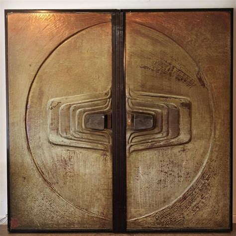 PLASTOLUX Now @ CONVERSO LA Pair of 1960’s Brutalist doors. Hand hammered copper and bronze ...